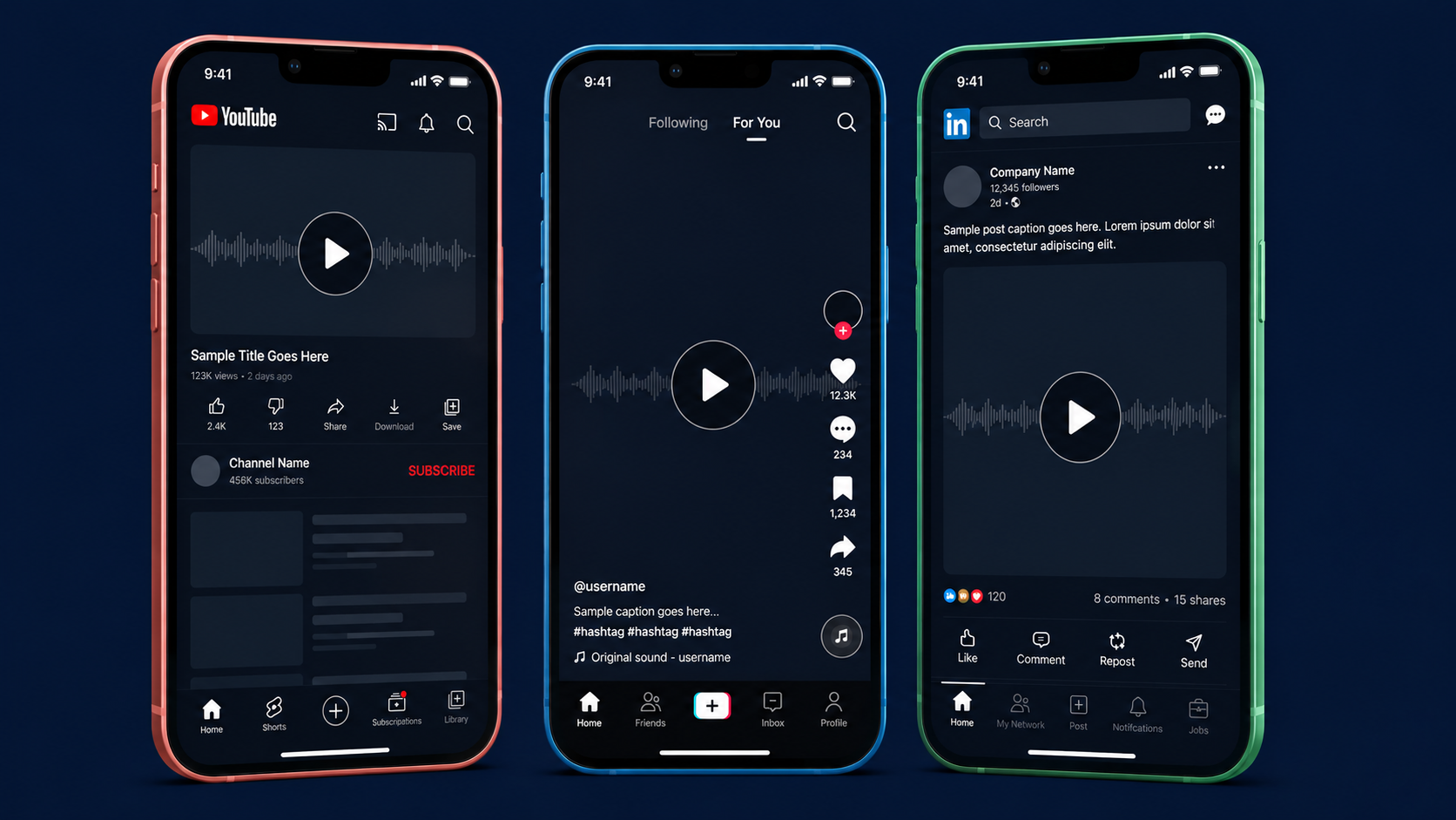 NativeClip adapting a single video into platform-native outputs across YouTube, TikTok and LinkedIn